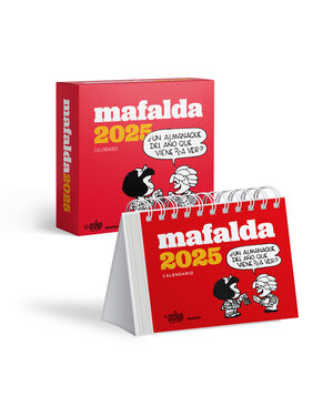 CALENDARIO 2025 MAFALDA ESCRITORIO ROJO CON CAJA